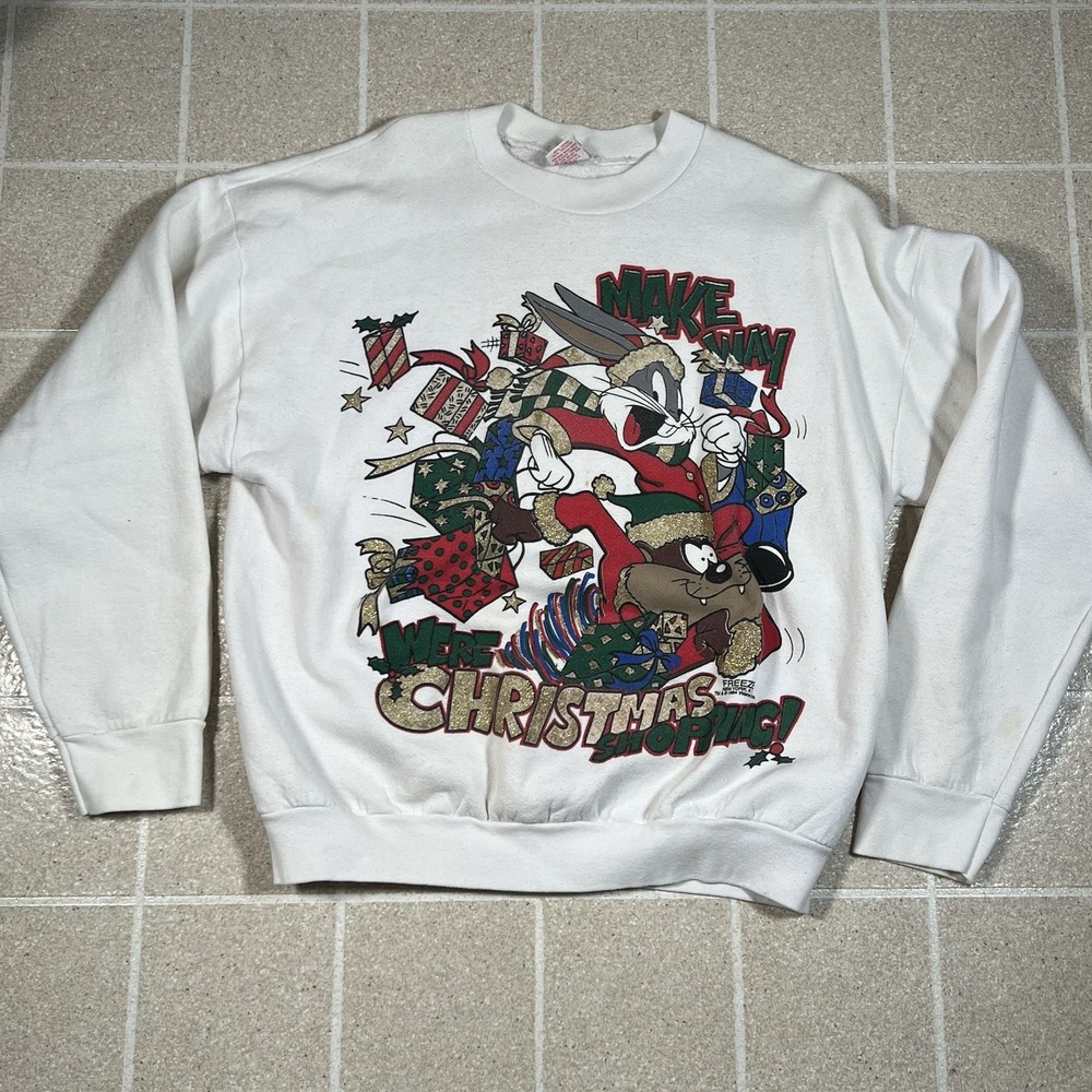 vintage 1994 freeze warner bros  bugs bunny christmas sweatshirt Size XL 90s